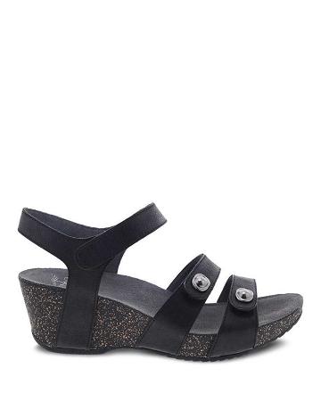 Compensées Dansko Savannah Waxy Burnished Femme Noir | FR 735TCE